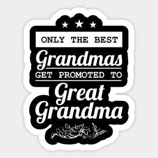 Only The Best Grandmas Get Promoted To Great Grandma Sticker